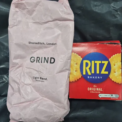 APPROXIMATELY 3 ASSORTED FOOD ITEMS TO INCLUDE RITZ CRACKERS, GRIND COFFEE, AND AQUA MINERAL WATER MULTIPACK