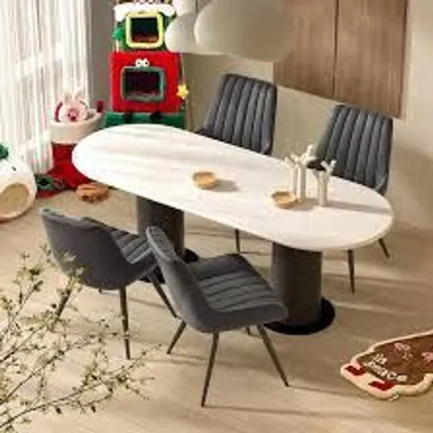 BOXED DINING CHAIRS (SET OF 4) - DARK GREY (1 BOX)
