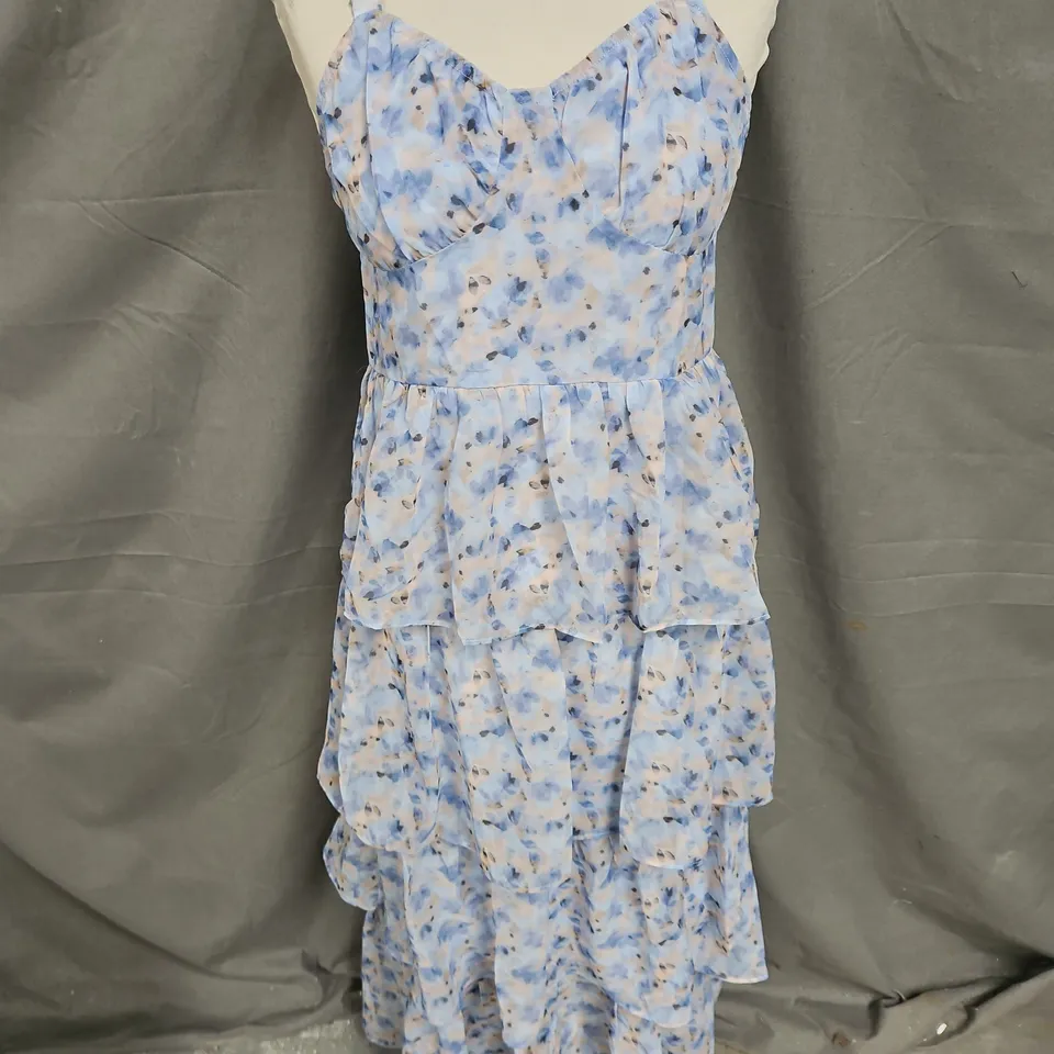 AZURA ROSE MIDI DRESS IN BLUE MULTI SIZE M