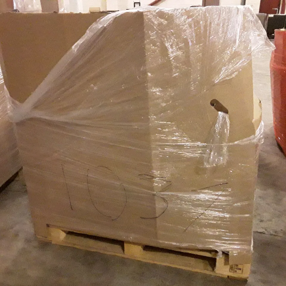 PALLET OF ASSORTED PRODUCTS INCLUDING 4.9M TELESCOPIC LADDER, AIR MULTIPLIER TOWER FAN, BED RAIL GUARD, 2M PARASOL, CEILING FAN 