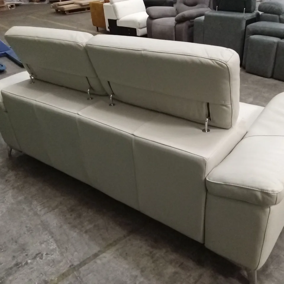 QUALITY DESIGNER ITALIAN MADE FLAVIO 3 SEATER SOFA - SAND LEATHER