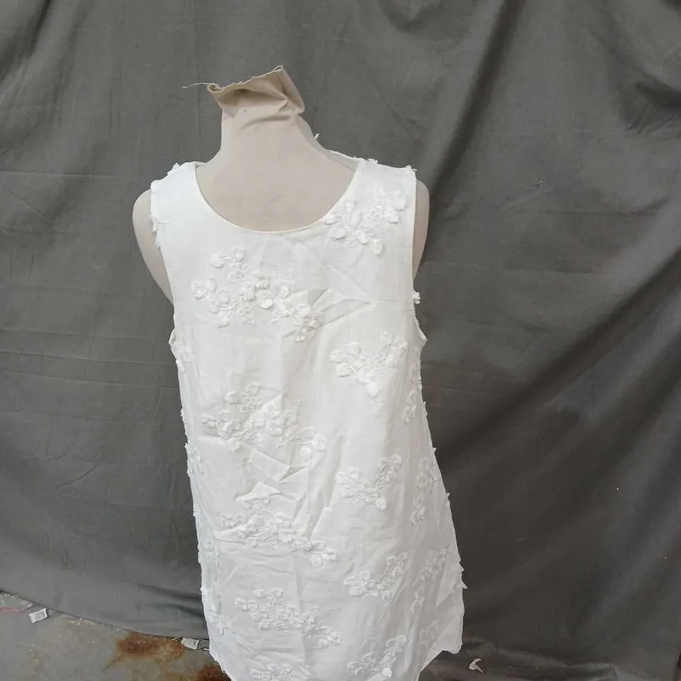 APRICOT WHITE FLORAL LACE EMBROIDERED DRESS – WOMEN'S UK 12