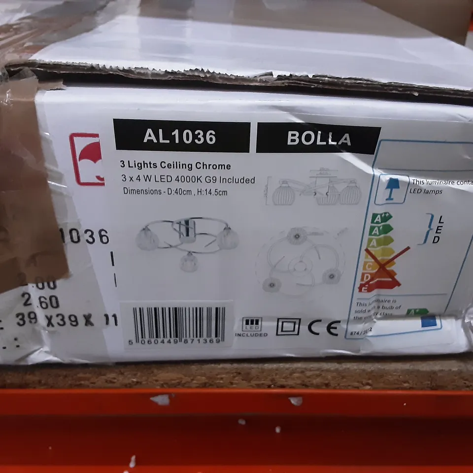 BOXED HUMBOLDT 3 LIGHT 40CM FLUSH MOUNT 