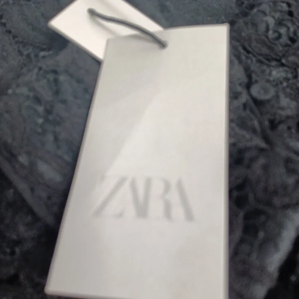 ZARA LACE TOP - BLACK, WOMEN'S UK XL (EU XL) - WITH TAGS