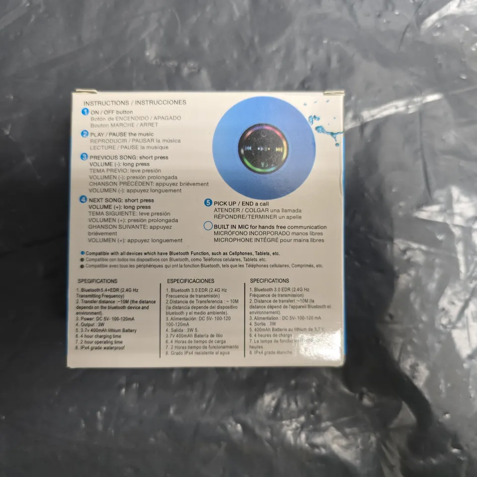 APPROXIAMTELY 13 BLUETOOTH PORTABLE SPEAKER WITH BUILT-IN MICROPHONE AND LED MOOD LAMP – BLACK