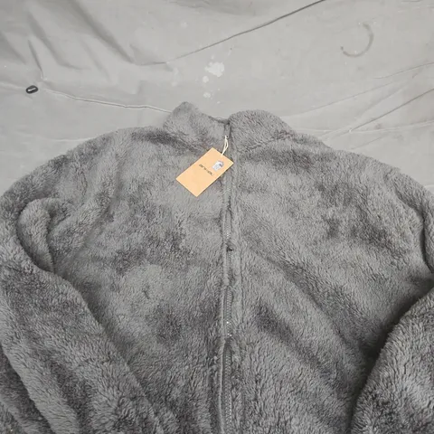 ANIMAL GRAY TEDDY FLEECE JACKET - XL