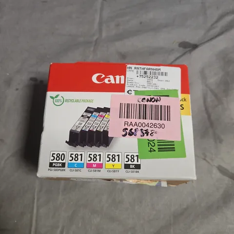 CANON PIXMA INK CARTRIDGE MULTIPACK – PGI-580PGBK & CLI-581 (5 CARTRIDGES)