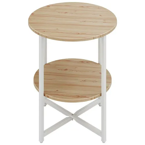 BOXED LIVING AND HOME 2 TIRE SMALL ROUND COFFEE TABLE (1 BOX)