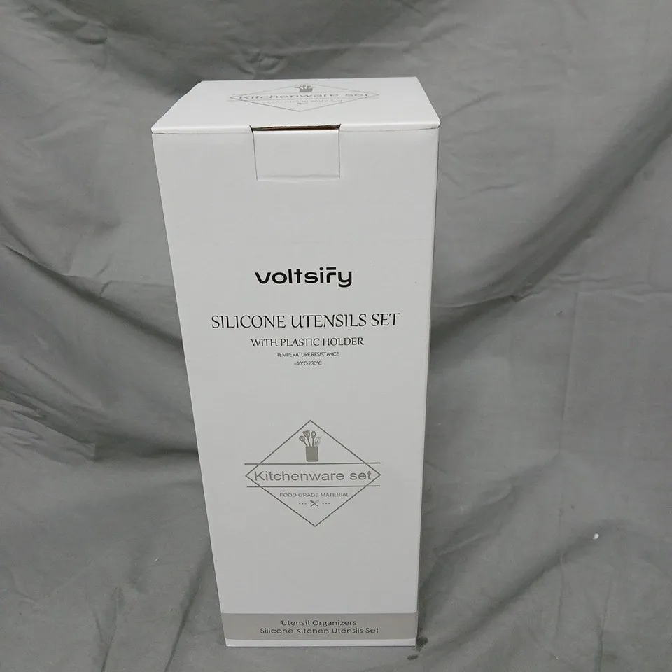 VOLTSIRY SILICONE KITCHEN UTENSILS SET WITH PLASTIC HOLDER – BOXED