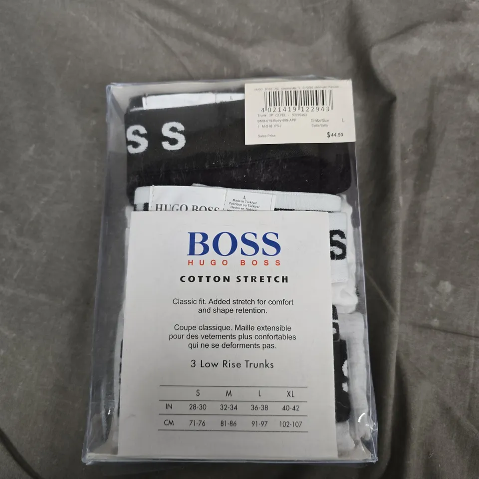 Hugo Boss Cotton Stretch Low Rise Trunks – 3 Pack