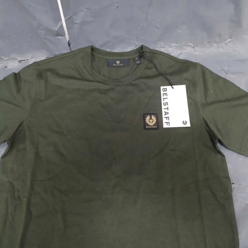 BELSTAFF GREEN PATCH T-SHIRT - M