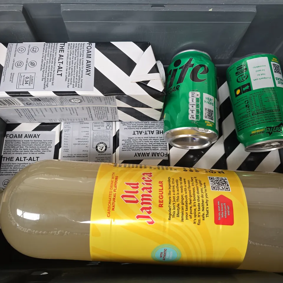 APPROXIMATELY 8 ASSORTED DRINKS TO INCLUDE SPRITE ZERO SUGAR, SPROUD BARISTA, OLD JAMAICA GINGER BEER, ETC - COLLECTION ONLY