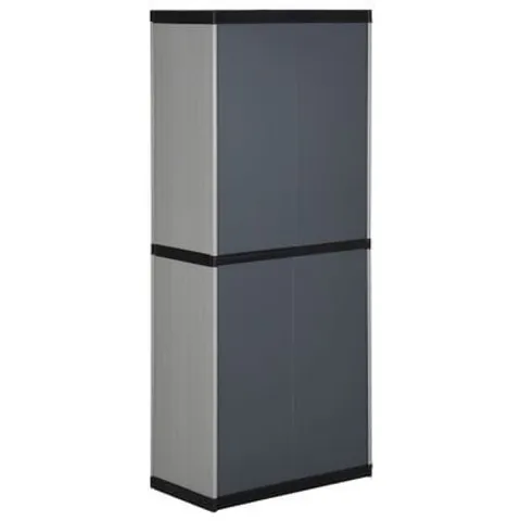 BOXED VIDAXL GARDEN STORAGE CABINET WITH 3 SHELVES GREY&BLACK