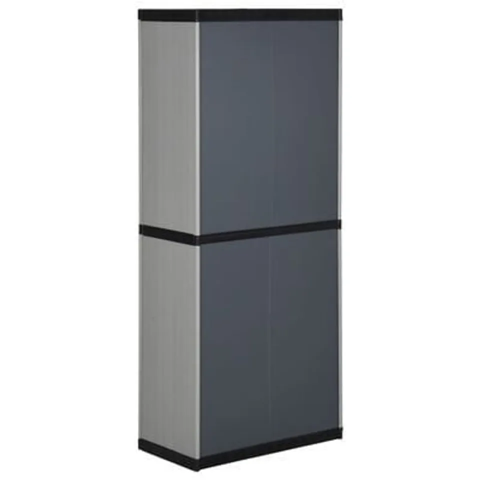BOXED VIDAXL GARDEN STORAGE CABINET WITH 3 SHELVES GREY&BLACK