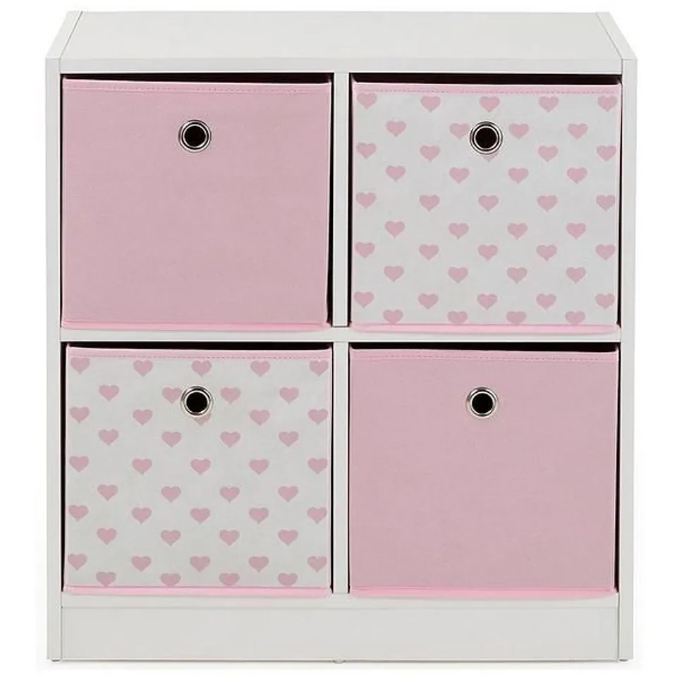 2+2 STORAGE BOXES WITH HEARTS - COLLECTION ONLY 