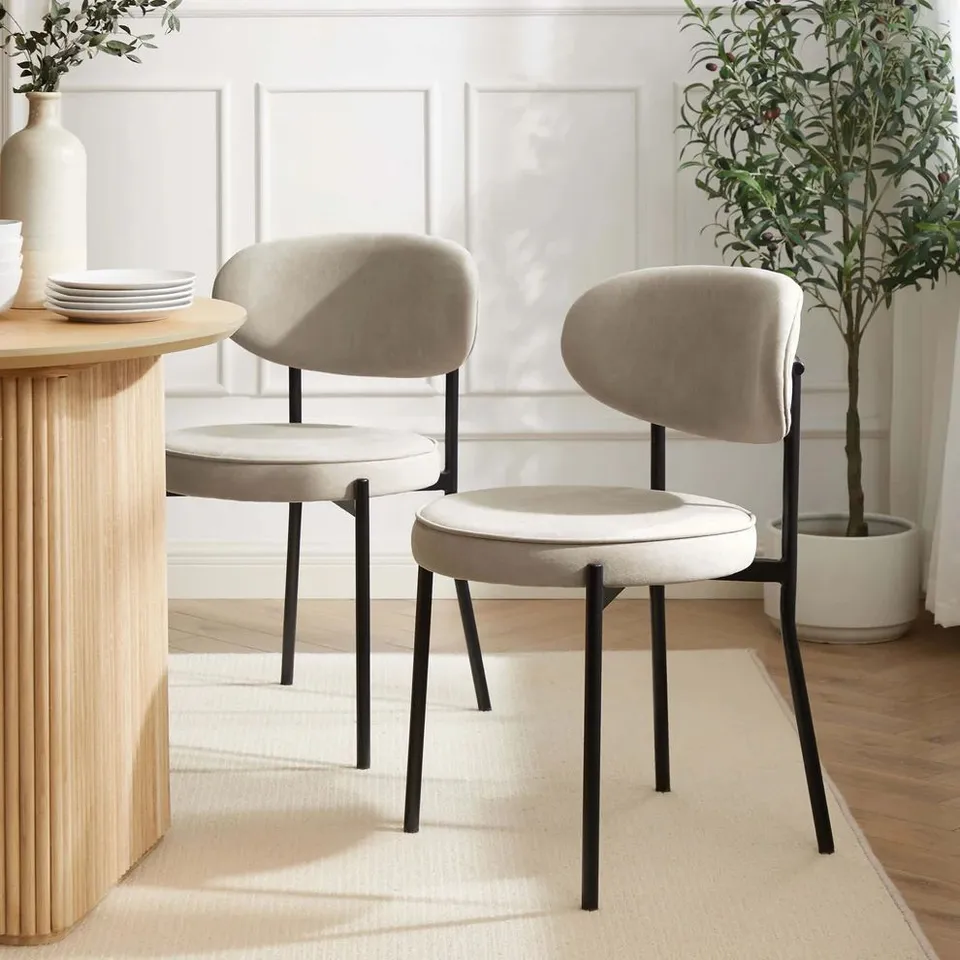 BOXED DUSK MIA SET OF 2 DINING CHAIRS - STONE (1 BOX)