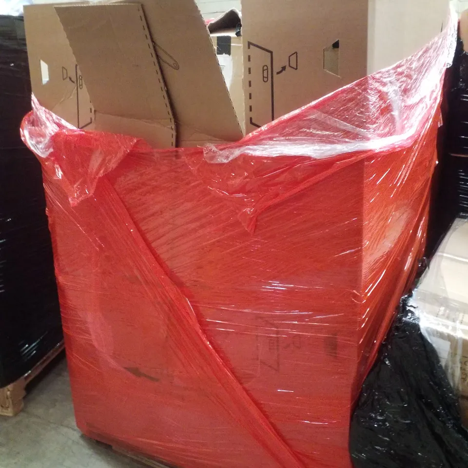 PALLET CONTAINING ASSORTED PRODUCTS INCLUDING STEEL WALL SHELF, ROLL-UP PUZZLE MAT, MOBILITY STAND & HEATED AIRER