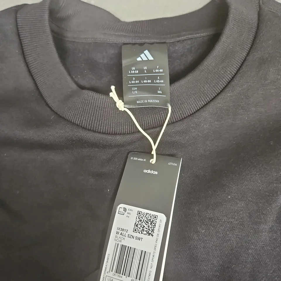 ADIDAS BLACK SWEATSHIRT – UK LARGE (L) 