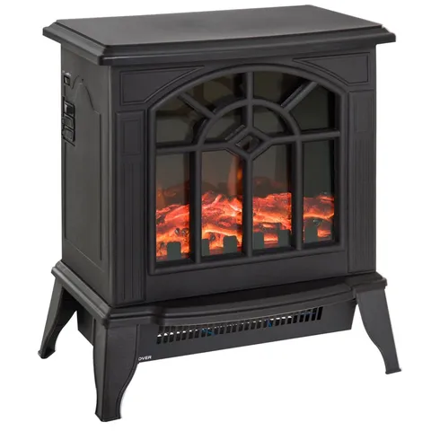 BOXED AARON FREE-STANDING REALISTIC CHARCOAL ELECTRIC STOVE (1 BOX)