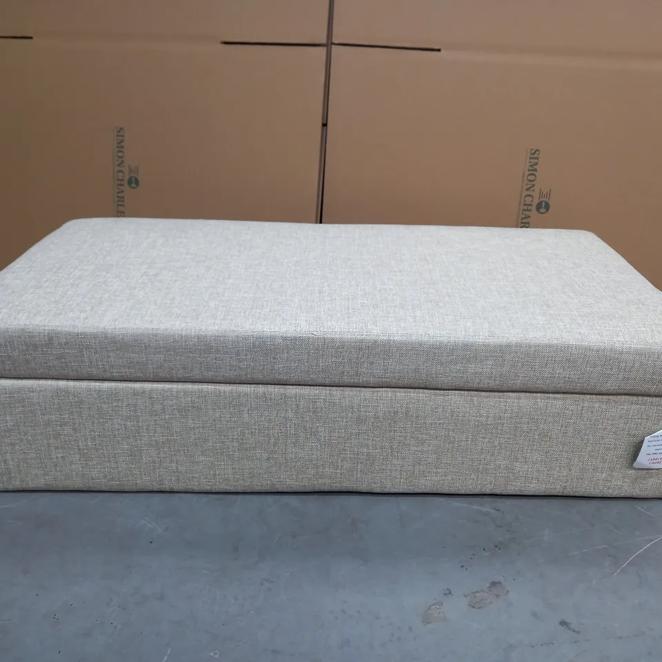 OUTLET ALISON CORK STORAGE OTTOMAN WITH WOODEN LEGS IN NATURAL - COLLECTION ONLY