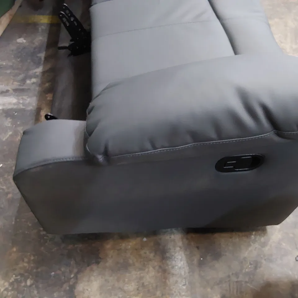 TWO TWO SEATER MANUAL RECLINING BASE SECTIONS GREY LEATHER