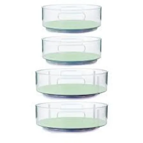 COOK'S ESSENTIALS SET OF 4 TURNTABLE STORAGE ORGANISERS WITH DIVIDERS