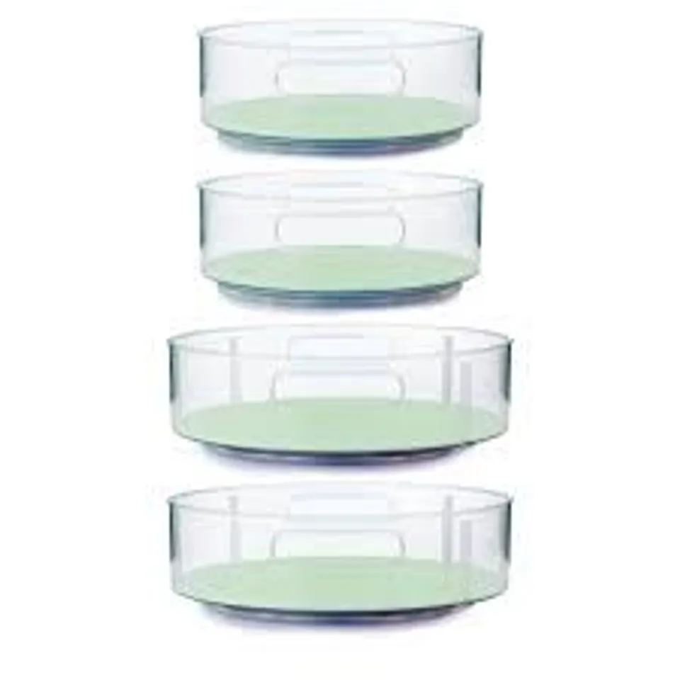 COOK'S ESSENTIALS SET OF 4 TURNTABLE STORAGE ORGANISERS WITH DIVIDERS