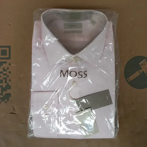 BAGGED MOSS SLIM FIT SHIRT IN PALE PINK SIZE 16.5