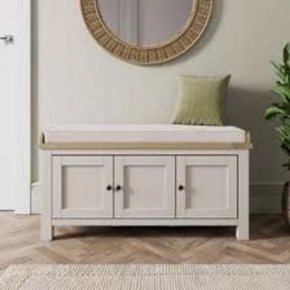 BOXED OLNEY HALLWAY BENCH - STONE (1 BOX)