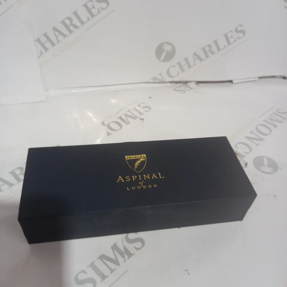 ASPINAL OF LONDON NAVY BLUE BRASS PEN