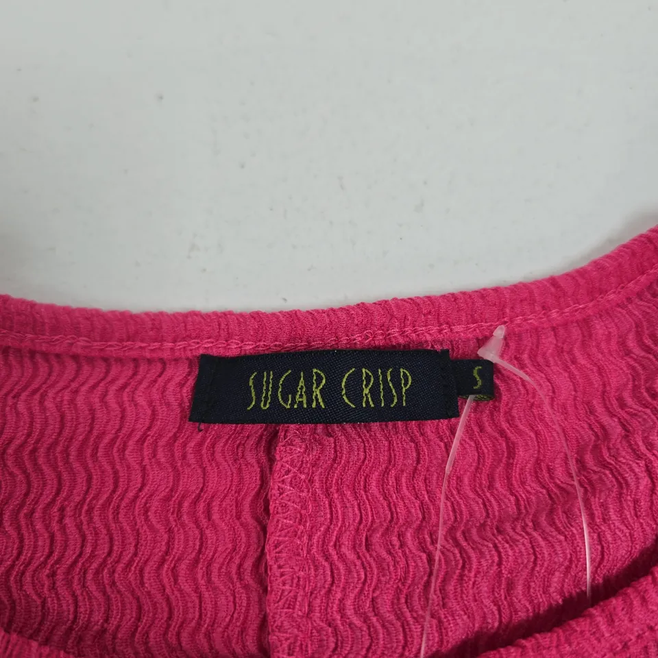 SUGAR CRISP LADIES TEXTURE DOLMAN TOP – PINK, SIZE S