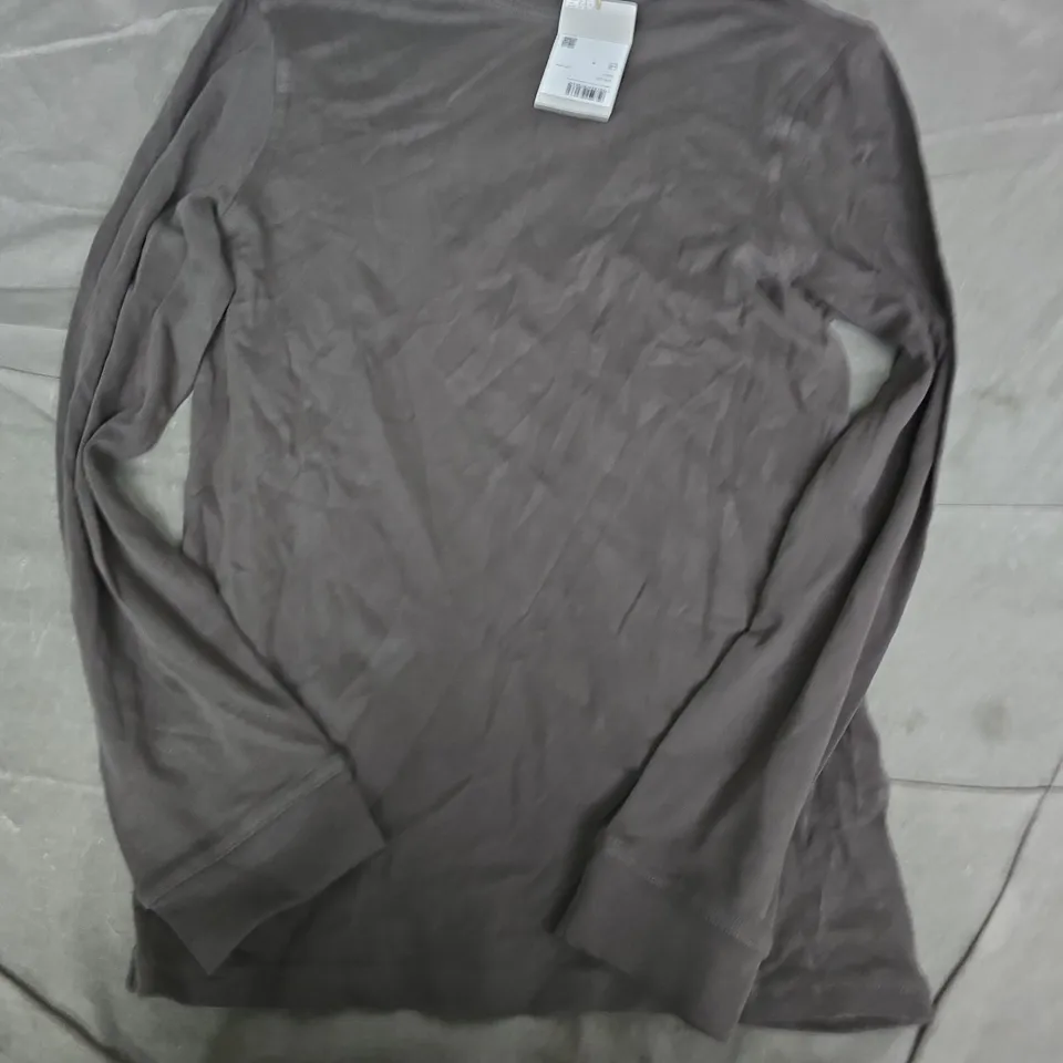 MOUNTAIN WAREHOUSE MERIBEL COTTON TURTLE NECK THERMAL BASELAYER TOP IN DARK GREY - MEDIUM