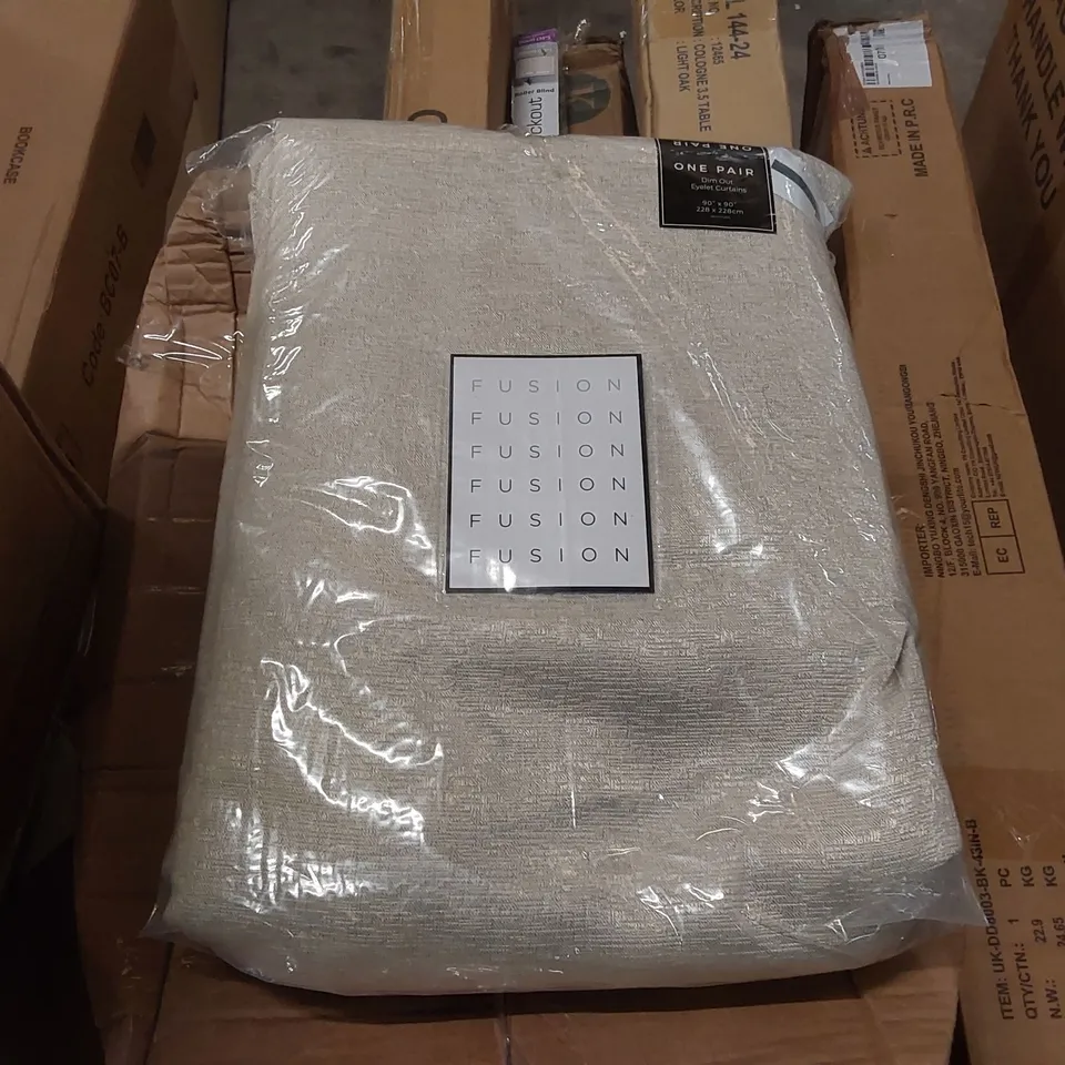 BAGGED POLYESTER ROOM DARKENING CURTAIN PAIR - 90 x 90"