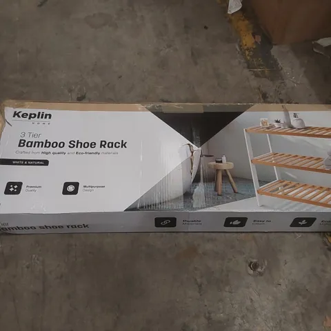 BOXED KEPLIN 3 TIER BAMBOO SHOE RACK 