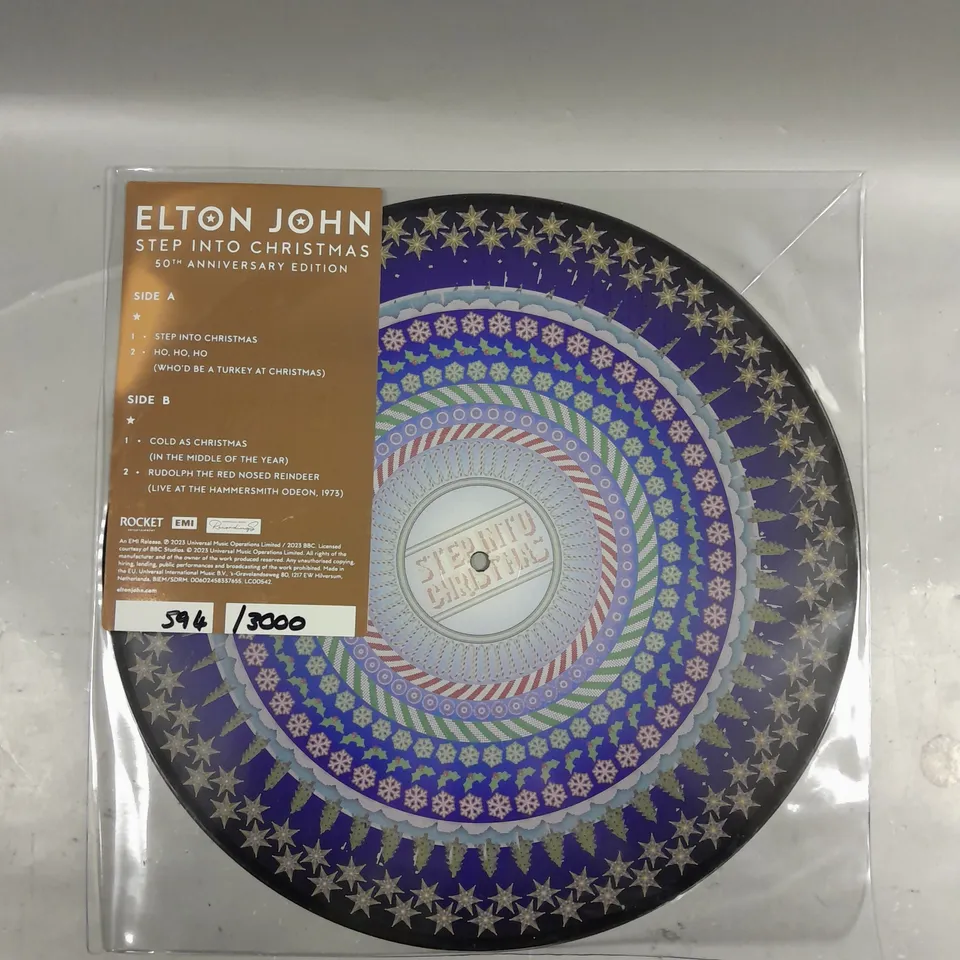 ELTON JOHN STEP INTO CHRISTMAS 50TH ANNIVERSARY VINYL - 594/3000