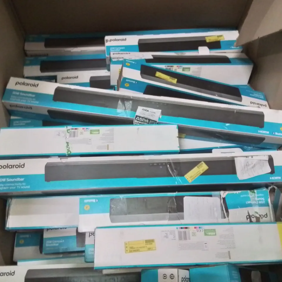 PALLET CONTAINING VERY LARGE AMOUNT OF POLAROID SOUND BARS