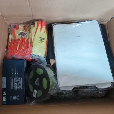 APPROXIMATELY 20 ASSORTED HOUSEHOLD PRODUCTS TO INCLUDE PRINTER FILAMENT, BRITA WATER FILTER, WORKING GLOVES, ETC - COLLECTION ONLY