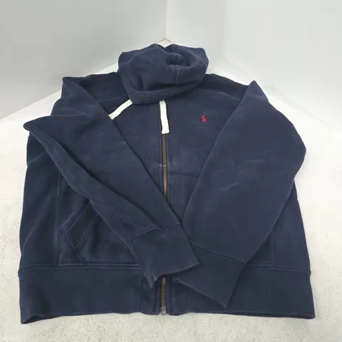 POLO RALPH LAUREN HOODIE – NAVY, ZIP FRONT, SIZE M