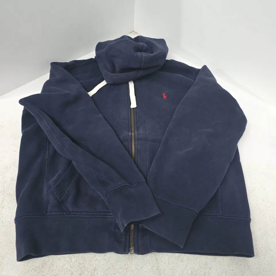 POLO RALPH LAUREN HOODIE – NAVY, ZIP FRONT, SIZE M