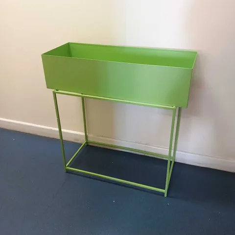 BRAND NEW MY HOME GREEN RAISED METAL PLANTER