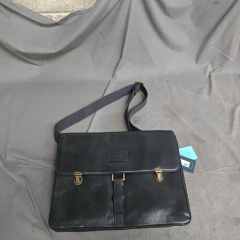 HIDESIGN BLACK LEATHER SHOULDER BAG
