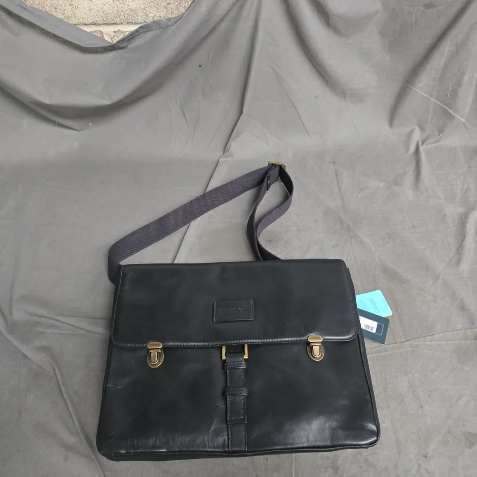 HIDESIGN BLACK LEATHER SHOULDER BAG