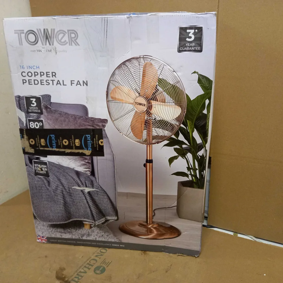 TOWER COPPERT METAL PEDESTAL FAN 