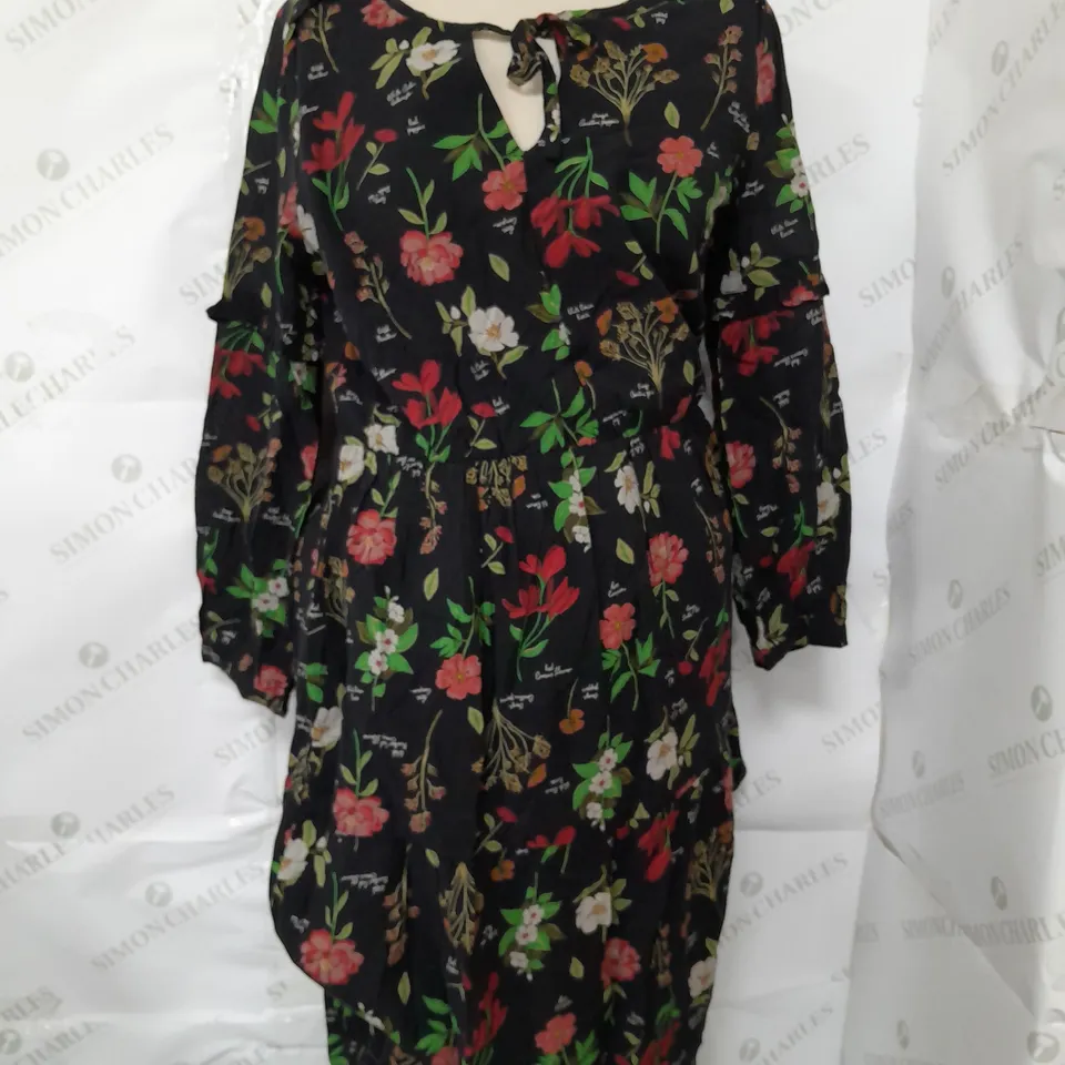 SEASALT CORNWALL DEARLING DRESS BOTANICAL COLLAGE ONYX - UK 10