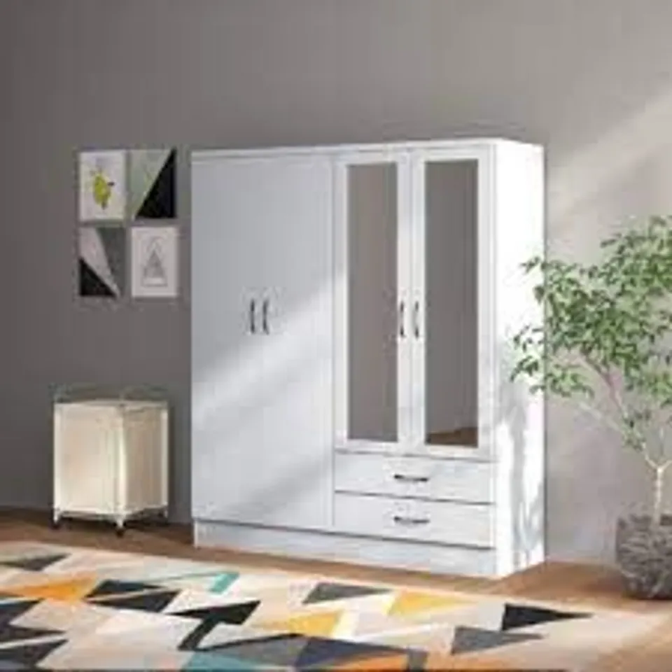 BOXED INGRAM 4 DOOR WARDROBE (6 BOXES)