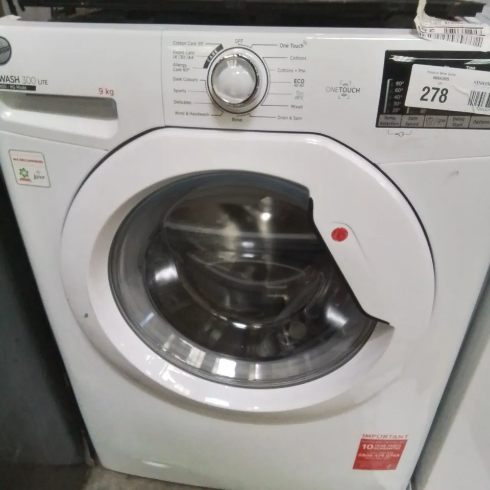 HOOVER H-WASH 300 LITE 9KG FREESTANDING WASHING MACHINE IN WHITE - H3W492DA4