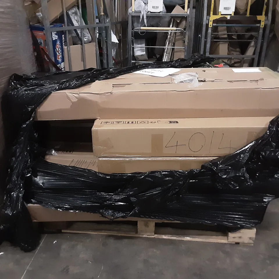 PALLET OF ASSORTED PRODUCTS INCLUDING 9FT BEIGE OUTDOOR UMBRELLA, TOWER AIR FRYER, N8WERK ALUMINIUM POT AND PAN SET, COMHOMA  