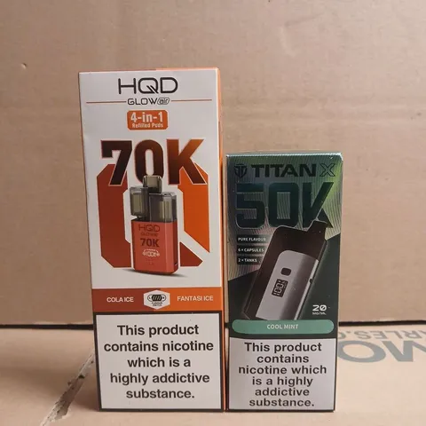 APPROXIAMTELY 5 ASSORTED VAPING PRODUCTS TO INCLUDE TITAN, HQD, ETC - COLLECTION ONLY