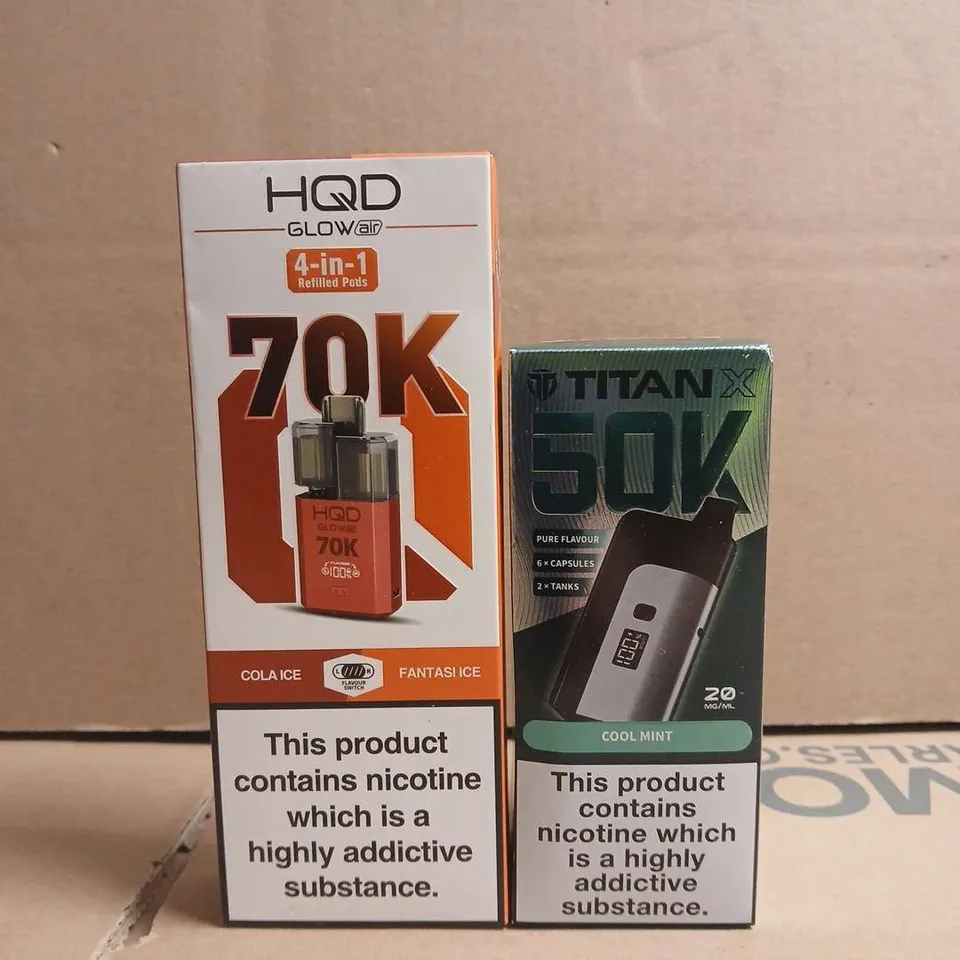 APPROXIAMTELY 5 ASSORTED VAPING PRODUCTS TO INCLUDE TITAN, HQD, ETC - COLLECTION ONLY