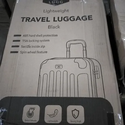 BOXED LUGG LIGHTWEIGHT TRAVEL LUGGAGE CASE - BLACK